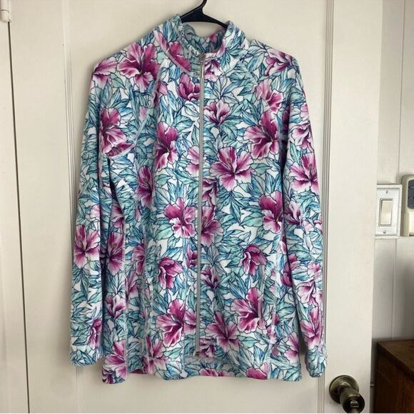 TOMMY BAHAMA Womens Hibiscus Tropical Floral Active Zip Up Jacket XS - Picture 3 of 7